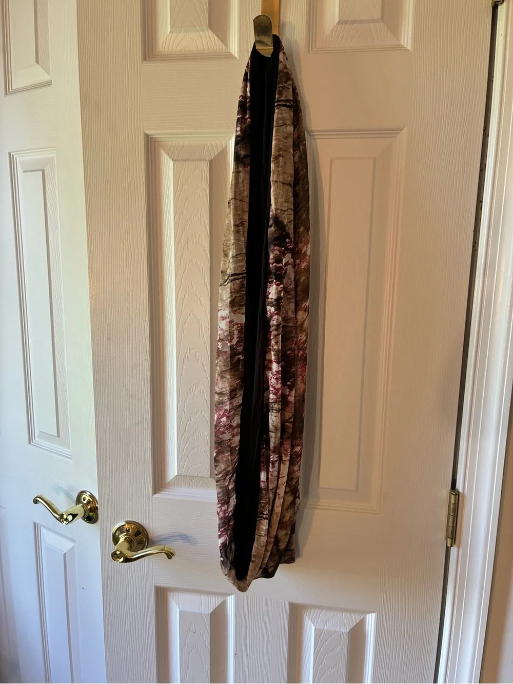 Apt. 9 Infinity Scarf Brown Floral Abstract Boho Burgundy Lightweight